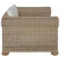 vidaXL Sessel mit Kissen Natur Rattan vidaXL Sessel mit Kissen Natur Rattan