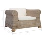 vidaXL Sessel mit Kissen Natur Rattan vidaXL Sessel mit Kissen Natur Rattan