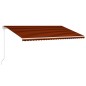 vidaXL Automatisch Einziehbare Markise 600×300 cm Orange und Braun vidaXL Automatisch Einziehbare Markise 600×300 cm Orange und Braun