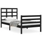 vidaXL Massivholzbett mit Kopfteil Schwarz 90x200 cm vidaXL Massivholzbett mit Kopfteil Schwarz 90x200 cm
