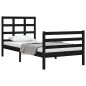 vidaXL Massivholzbett mit Kopfteil Schwarz 90x200 cm vidaXL Massivholzbett mit Kopfteil Schwarz 90x200 cm
