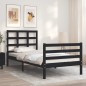 vidaXL Massivholzbett mit Kopfteil Schwarz 90x200 cm vidaXL Massivholzbett mit Kopfteil Schwarz 90x200 cm