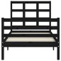 vidaXL Massivholzbett mit Kopfteil Schwarz 90x200 cm vidaXL Massivholzbett mit Kopfteil Schwarz 90x200 cm