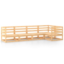 vidaXL 5-tlg. Garten-Lounge-Set Massivholz Kiefer