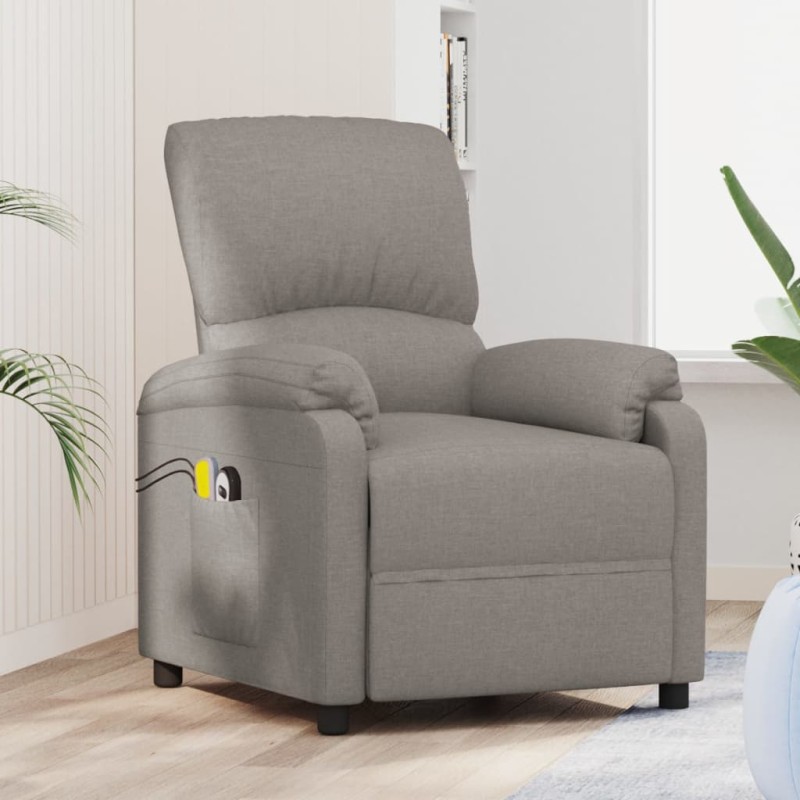 vidaXL Massagesessel mit Aufstehhilfe Taupe Stoff vidaXL Massagesessel mit Aufstehhilfe Taupe Stoff