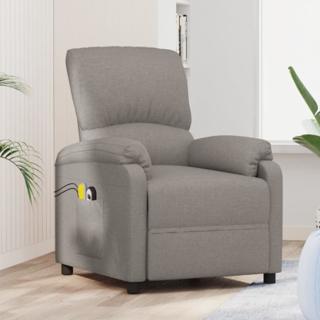 vidaXL Massagesessel mit Aufstehhilfe Taupe Stoff