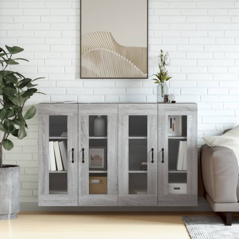 vidaXL Wandschränke 2 Stk. Grau Sonoma Holzwerkstoff vidaXL Wandschränke 2 Stk. Grau Sonoma Holzwerkstoff