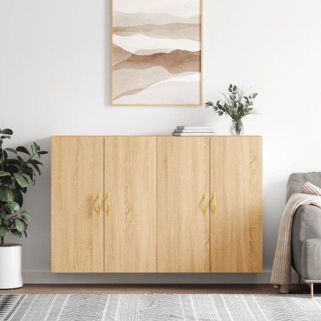 vidaXL Wandschränke 2 Stk. Sonoma-Eiche 69,5x34x90 cm
