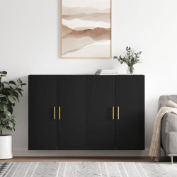 vidaXL Wandschränke 2 Stk. Schwarz 69,5x34x90 cm