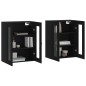 vidaXL Wandschränke 2 Stk. Schwarz Holzwerkstoff vidaXL Wandschränke 2 Stk. Schwarz Holzwerkstoff