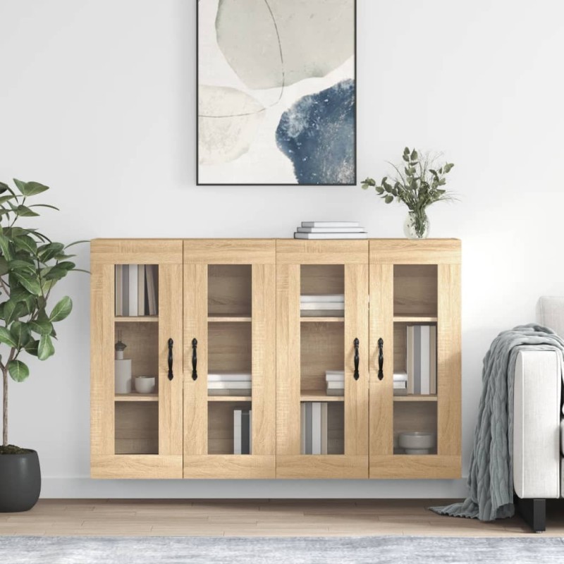 vidaXL Wandschränke 2 Stk. Sonoma-Eiche Holzwerkstoff vidaXL Wandschränke 2 Stk. Sonoma-Eiche Holzwerkstoff