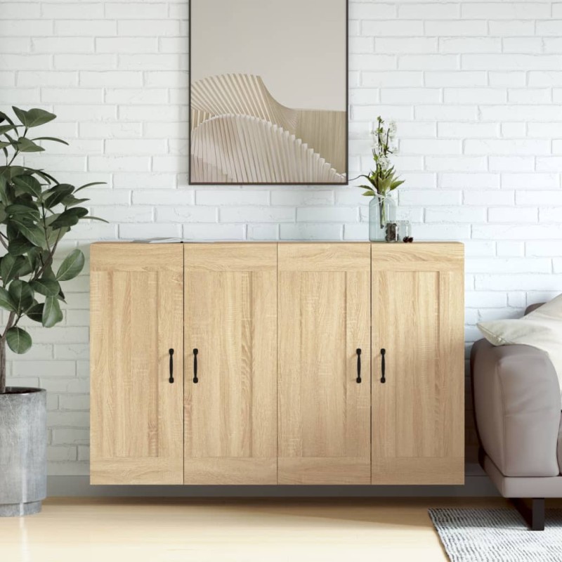 vidaXL Wandschränke 2 Stk. Sonoma-Eiche Holzwerkstoff vidaXL Wandschränke 2 Stk. Sonoma-Eiche Holzwerkstoff