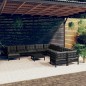 vidaXL 12-tlg. Garten-Lounge-Set mit Kissen Schwarz Kiefernholz vidaXL 12-tlg. Garten-Lounge-Set mit Kissen Schwarz Kiefernholz