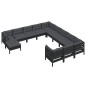 vidaXL 12-tlg. Garten-Lounge-Set mit Kissen Schwarz Kiefernholz vidaXL 12-tlg. Garten-Lounge-Set mit Kissen Schwarz Kiefernholz