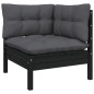 vidaXL 12-tlg. Garten-Lounge-Set mit Kissen Schwarz Kiefernholz vidaXL 12-tlg. Garten-Lounge-Set mit Kissen Schwarz Kiefernholz