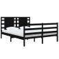 vidaXL Massivholzbett Schwarz Kiefer 140x190 cm vidaXL Massivholzbett Schwarz Kiefer 140x190 cm