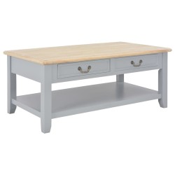 vidaXL Couchtisch Grau 100x50x41,5 cm Massivholz Paulownia