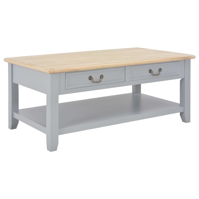 vidaXL Couchtisch Grau 100x50x41,5 cm Massivholz Paulownia vidaXL Couchtisch Grau 100x50x41,5 cm Massivholz Paulownia