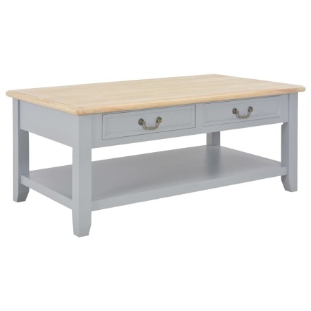 vidaXL Couchtisch Grau 100x50x41,5 cm Massivholz Paulownia