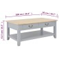 vidaXL Couchtisch Grau 100x50x41,5 cm Massivholz Paulownia vidaXL Couchtisch Grau 100x50x41,5 cm Massivholz Paulownia