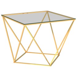 vidaXL Couchtisch Golden 80x80x45 cm Edelstahl