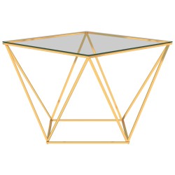 vidaXL Couchtisch Golden 80x80x45 cm Edelstahl