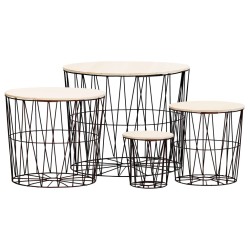vidaXL Couchtische 4 Stk. Schwarz