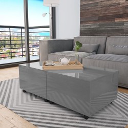 vidaXL Couchtisch Hochglanz-Grau 120x60x35 cm
