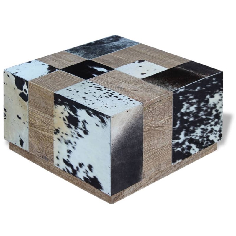 vidaXL Couchtisch Echtes Rindsleder 60x60x36 cm vidaXL Couchtisch Echtes Rindsleder 60x60x36 cm