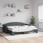 vidaXL Tagesbett Ausziehbar Dunkelgrau 80x200 cm Stoff vidaXL Tagesbett Ausziehbar Dunkelgrau 80x200 cm Stoff