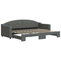 vidaXL Tagesbett Ausziehbar Dunkelgrau 80x200 cm Stoff