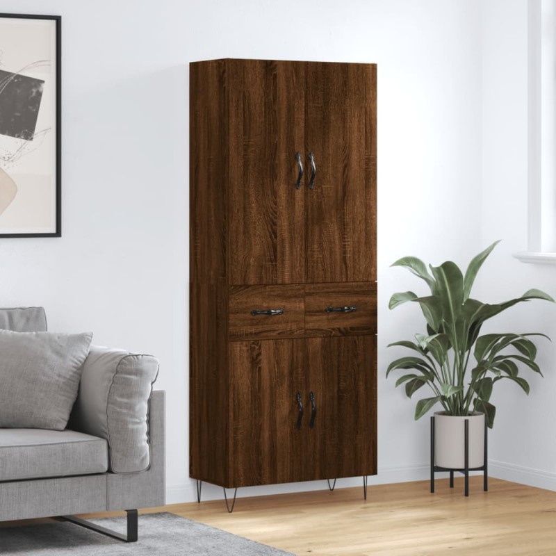 vidaXL Highboard Braun Eichen-Optik 69,5x34x180 cm Holzwerkstoff vidaXL Highboard Braun Eichen-Optik 69,5x34x180 cm Holzwerkstoff