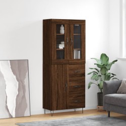 vidaXL Highboard Braun Eichen-Optik 69,5x34x180 cm Holzwerkstoff