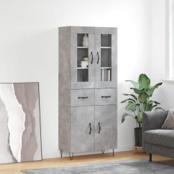 vidaXL Highboard Betongrau 69,5x34x180 cm Holzwerkstoff