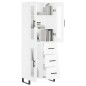 Highboard Weiß 69,5x34x180 cm Holzwerkstoff Highboard Weiß 69,5x34x180 cm Holzwerkstoff