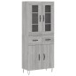 vidaXL Highboard Grau Sonoma 69,5x34x180 cm Holzwerkstoff vidaXL Highboard Grau Sonoma 69,5x34x180 cm Holzwerkstoff