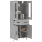 vidaXL Highboard Grau Sonoma 69,5x34x180 cm Holzwerkstoff vidaXL Highboard Grau Sonoma 69,5x34x180 cm Holzwerkstoff