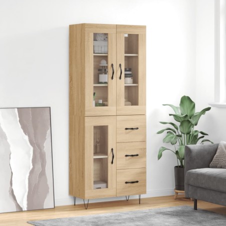 vidaXL Highboard Sonoma-Eiche 69,5x34x180 cm Holzwerkstoff
