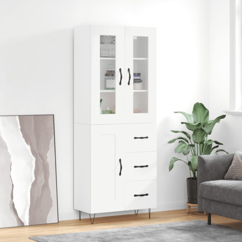 vidaXL Highboard Weiß 69,5x34x180 cm Holzwerkstoff vidaXL Highboard Weiß 69,5x34x180 cm Holzwerkstoff