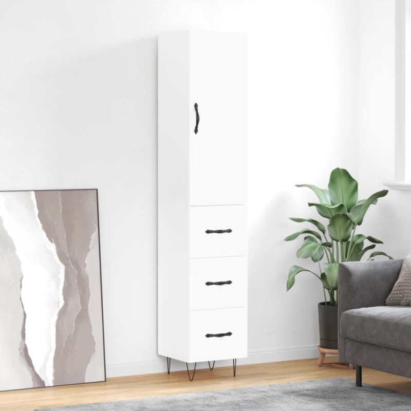 vidaXL Highboard Weiß 34,5x34x180 cm Holzwerkstoff vidaXL Highboard Weiß 34,5x34x180 cm Holzwerkstoff