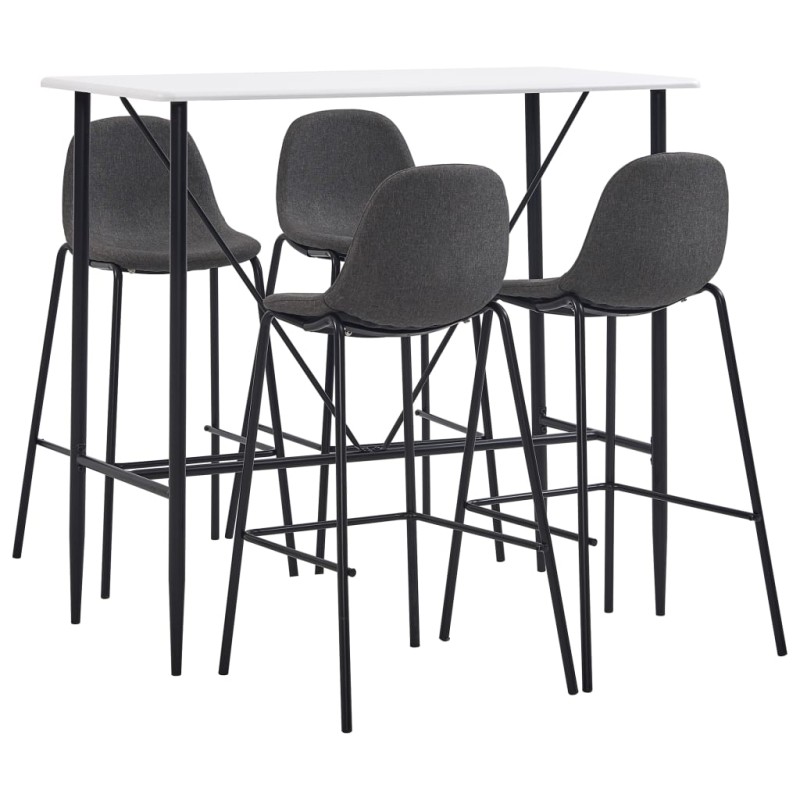 5-tlg. Bar-Set Stoff Dunkelgrau 5-tlg. Bar-Set Stoff Dunkelgrau