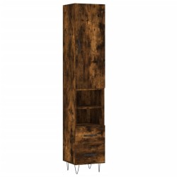 vidaXL Highboard Räuchereiche 34,5x34x180 cm Holzwerkstoff