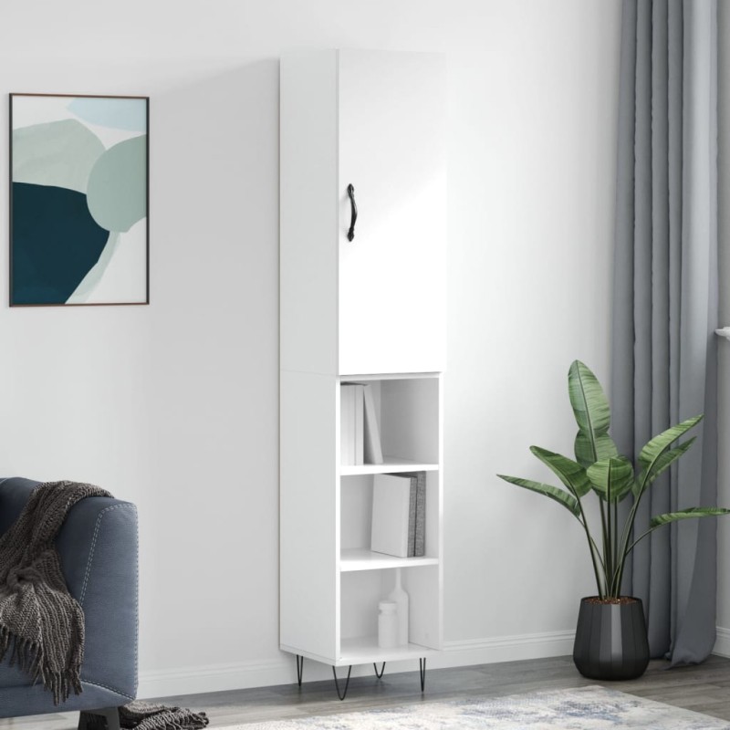 vidaXL Highboard Hochglanz-Weiß 34,5x34x180 cm Holzwerkstoff vidaXL Highboard Hochglanz-Weiß 34,5x34x180 cm Holzwerkstoff