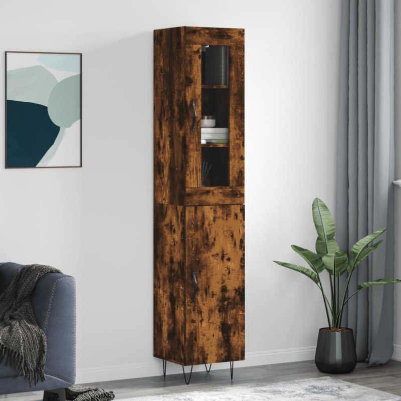 vidaXL Highboard Räuchereiche 34,5x34x180 cm Holzwerkstoff vidaXL Highboard Räuchereiche 34,5x34x180 cm Holzwerkstoff