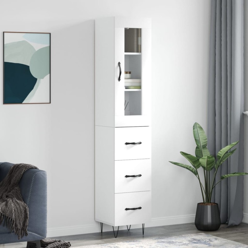 vidaXL Highboard Weiß 34,5x34x180 cm Holzwerkstoff vidaXL Highboard Weiß 34,5x34x180 cm Holzwerkstoff