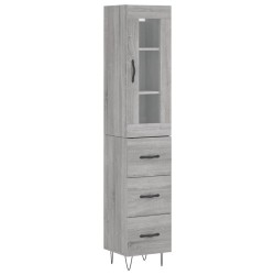 vidaXL Highboard Grau Sonoma 34,5x34x180 cm Holzwerkstoff