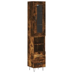 vidaXL Highboard Räuchereiche 34,5x34x180 cm Holzwerkstoff