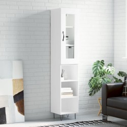 vidaXL Highboard Hochglanz-Weiß 34,5x34x180 cm Holzwerkstoff