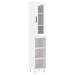 vidaXL Highboard Hochglanz-Weiß 34,5x34x180 cm Holzwerkstoff