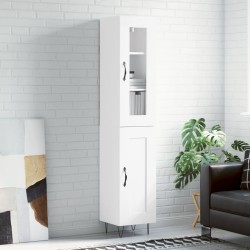 vidaXL Highboard Hochglanz-Weiß 34,5x34x180 cm Holzwerkstoff